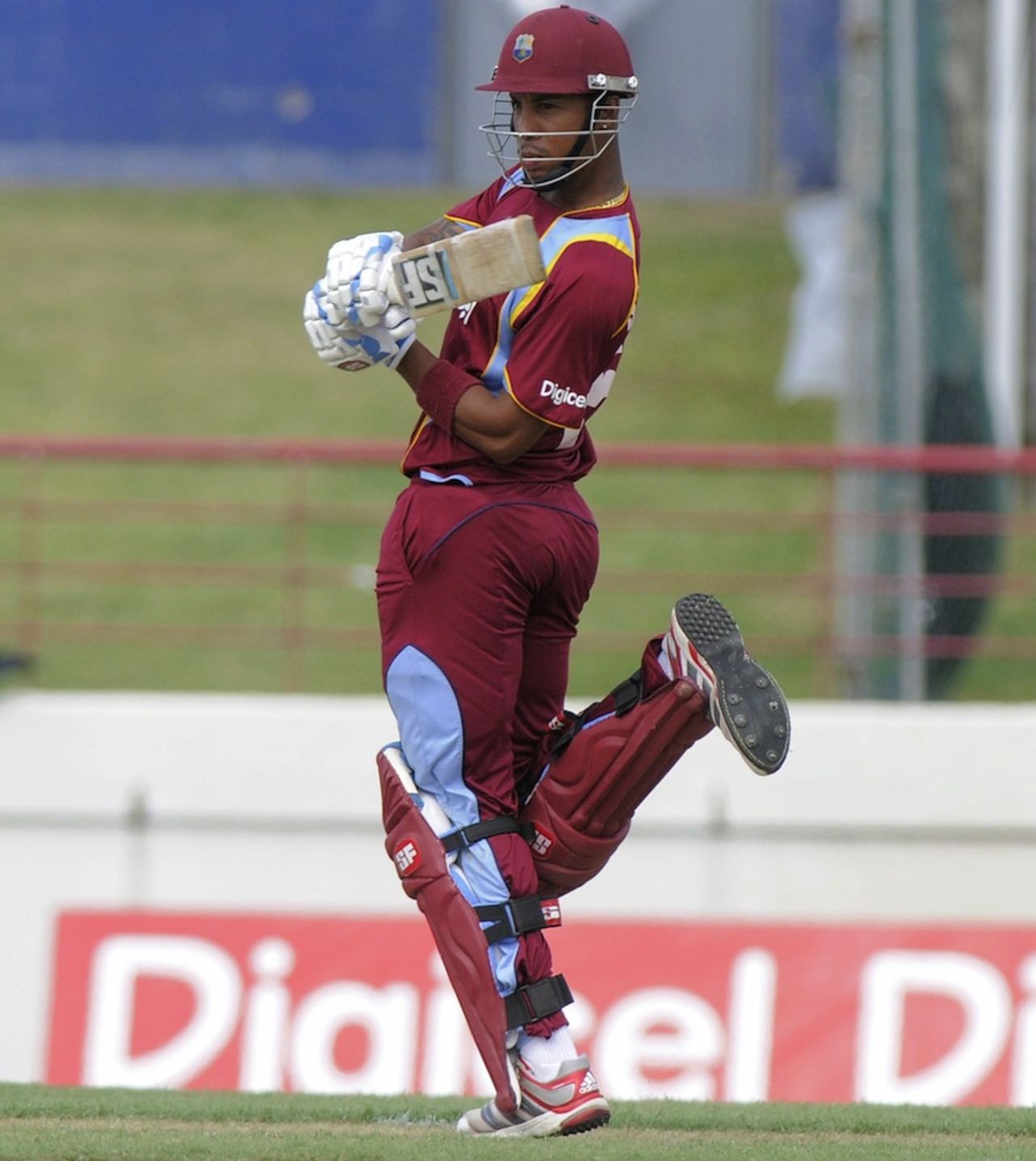Lendl Simmons swats one to deep midwicket, West Indies v Pakistan, 3rd ODI, St Lucia, July 19, 2013