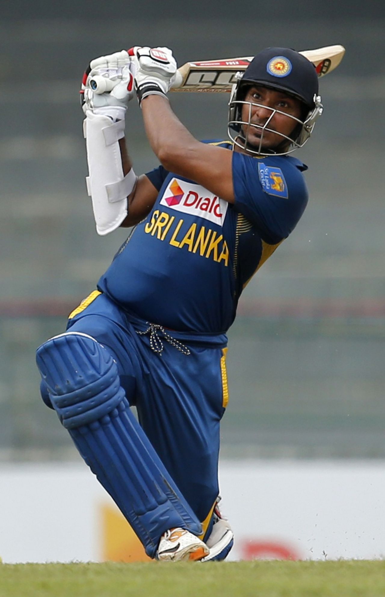 Kumar Sangakkara smacks one over long-on, Sri Lanka v South Africa, 1st ODI, Colombo, July 20, 2013