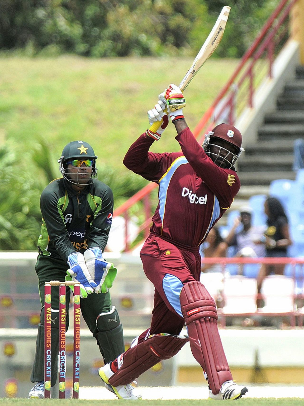 Chris Gayle smashed one six in his 30, West Indies v Pakistan, 4th ODI, St Lucia, July 21, 2013