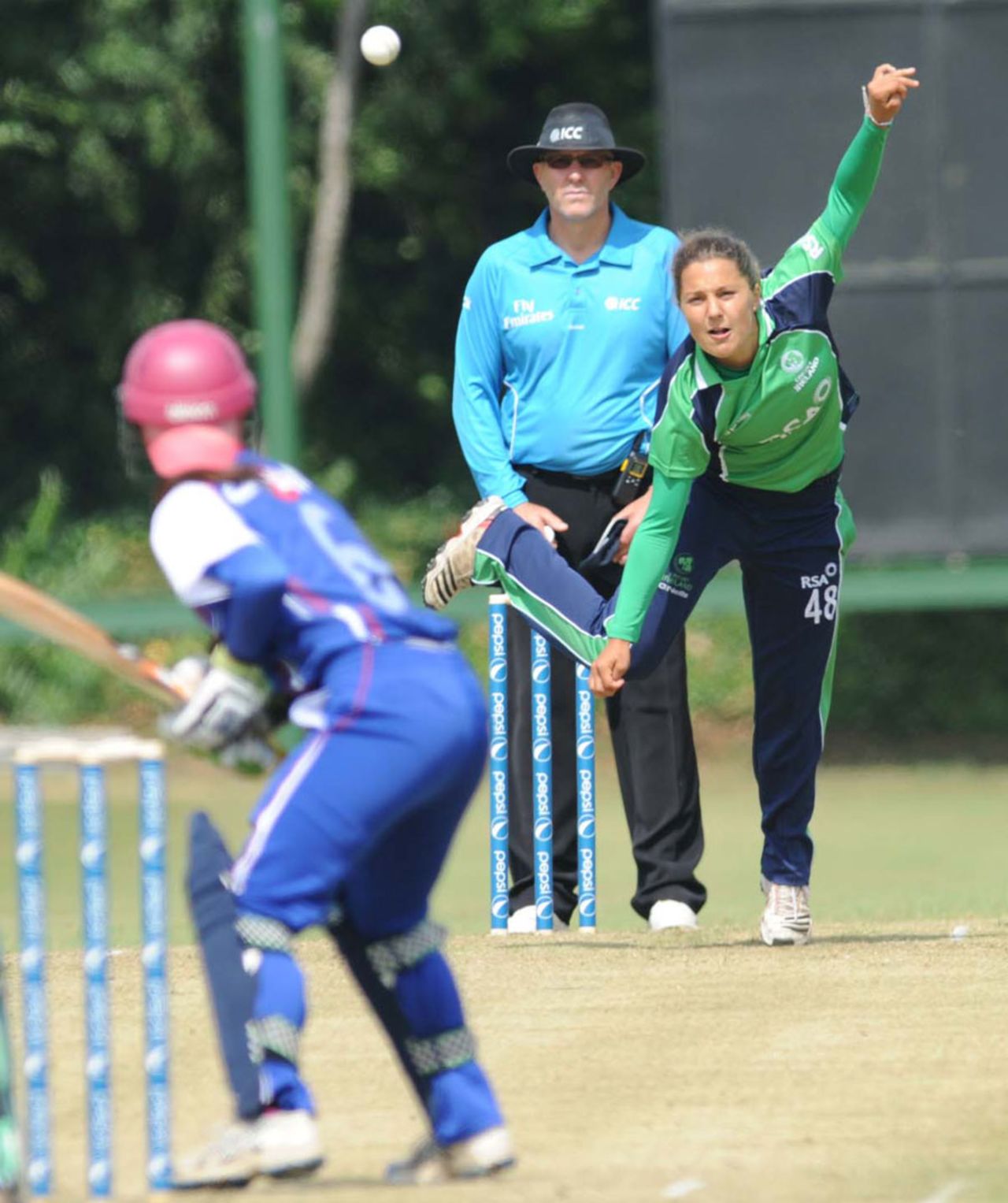 Elena Tice picked up three wickets for 10 runs, Ireland Women v Japan Women, ICC Women's World T20 qualifiers, Group B, Dublin, July 2013