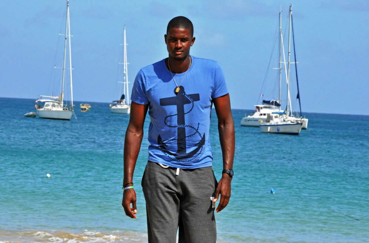 Jason Holder at a beach in St Lucia, July 20, 2013