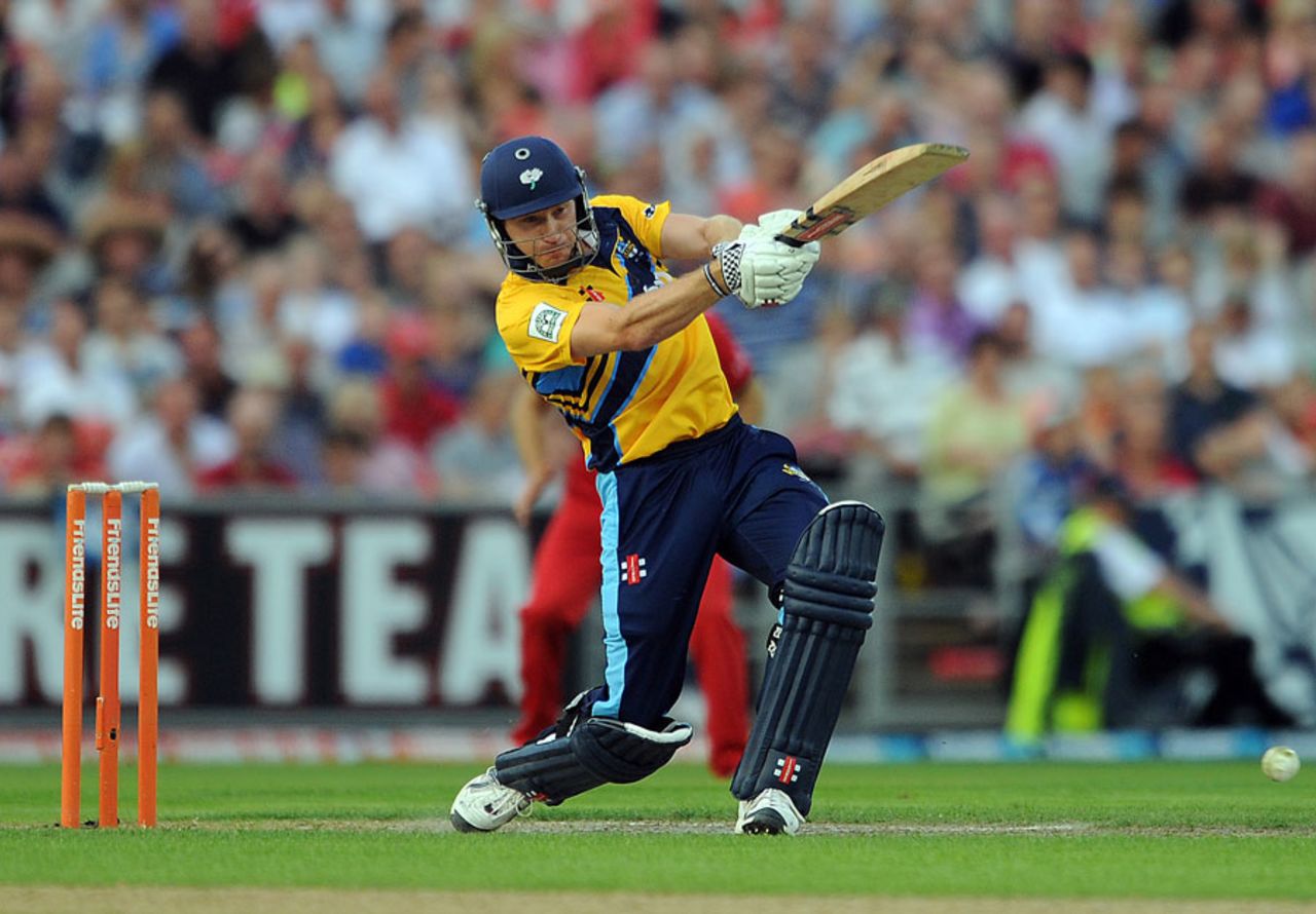 Rich Pyrah struck a six late on to boost Yorkshire, Lancashire v Yorkshire, Friends Life t20, North Group, Old Trafford, July, 24, 2013