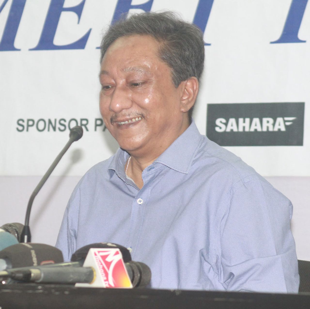 BCB President Nazmul Hassan addresses the media, Shere Bangla National Stadium, Dhaka, July 25, 2013