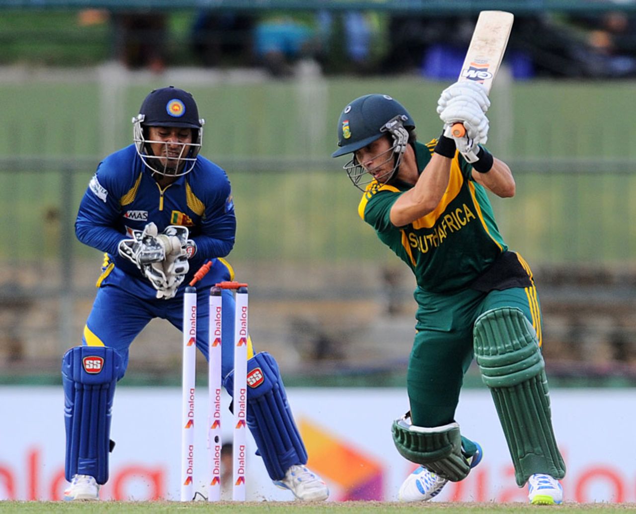 Farhaan Behardien is bowled by Ajantha Mendis, Sri Lanka v South Africa, 3rd ODI, Pallekele, July 26, 2013