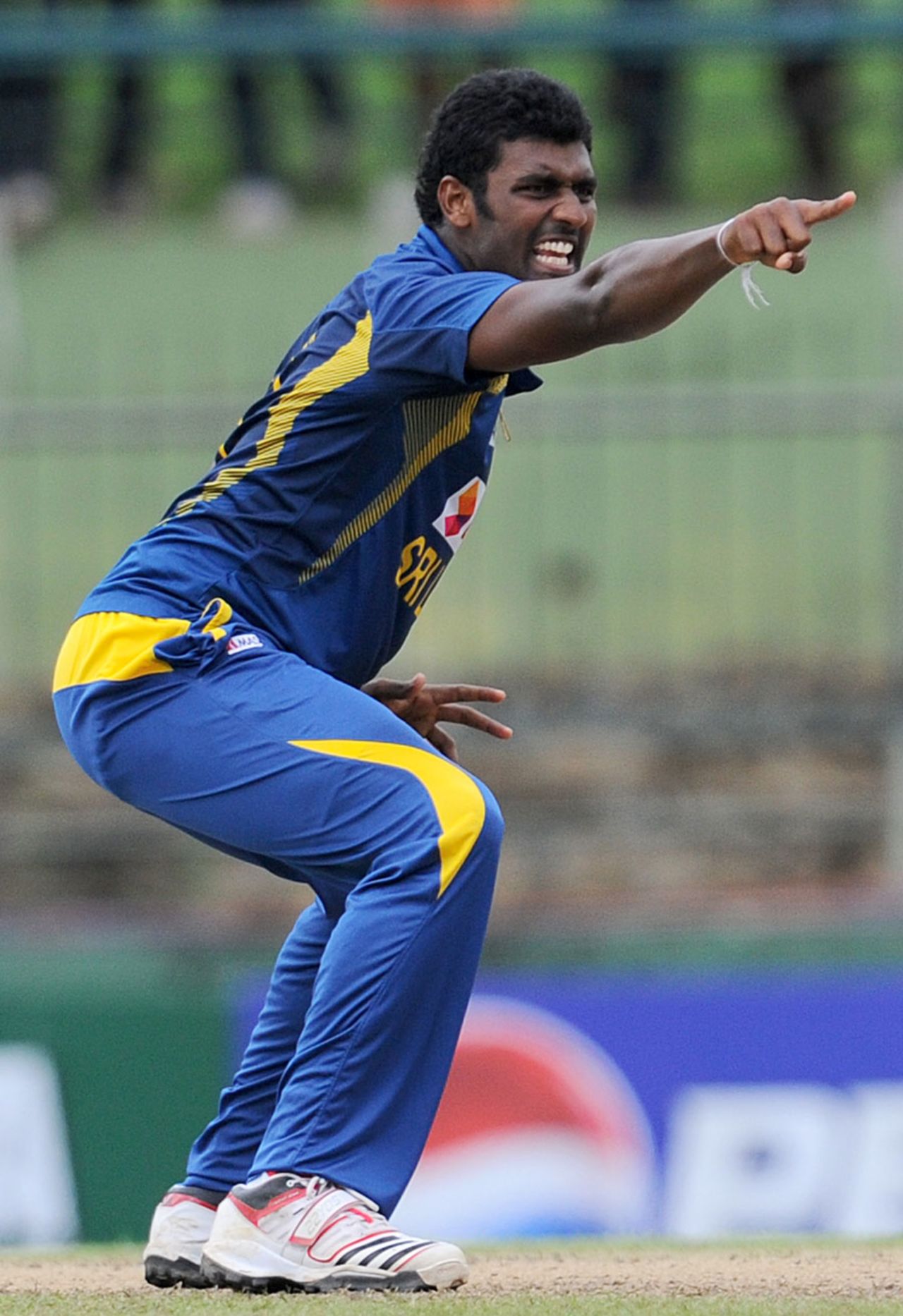 Thisara Perera during an appeal, Sri Lanka v South Africa, 3rd ODI, Pallekele, July 26, 2013
