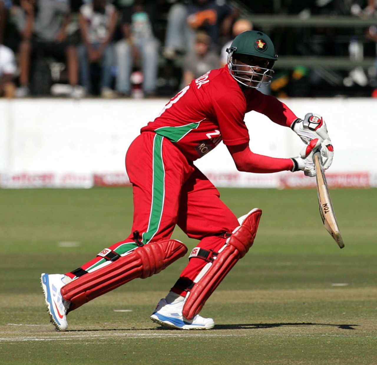 Vusi Sibanda plays a shot on the off side during his half-century, Zimbabwe v India, 2nd ODI, Harare, July 26, 2013