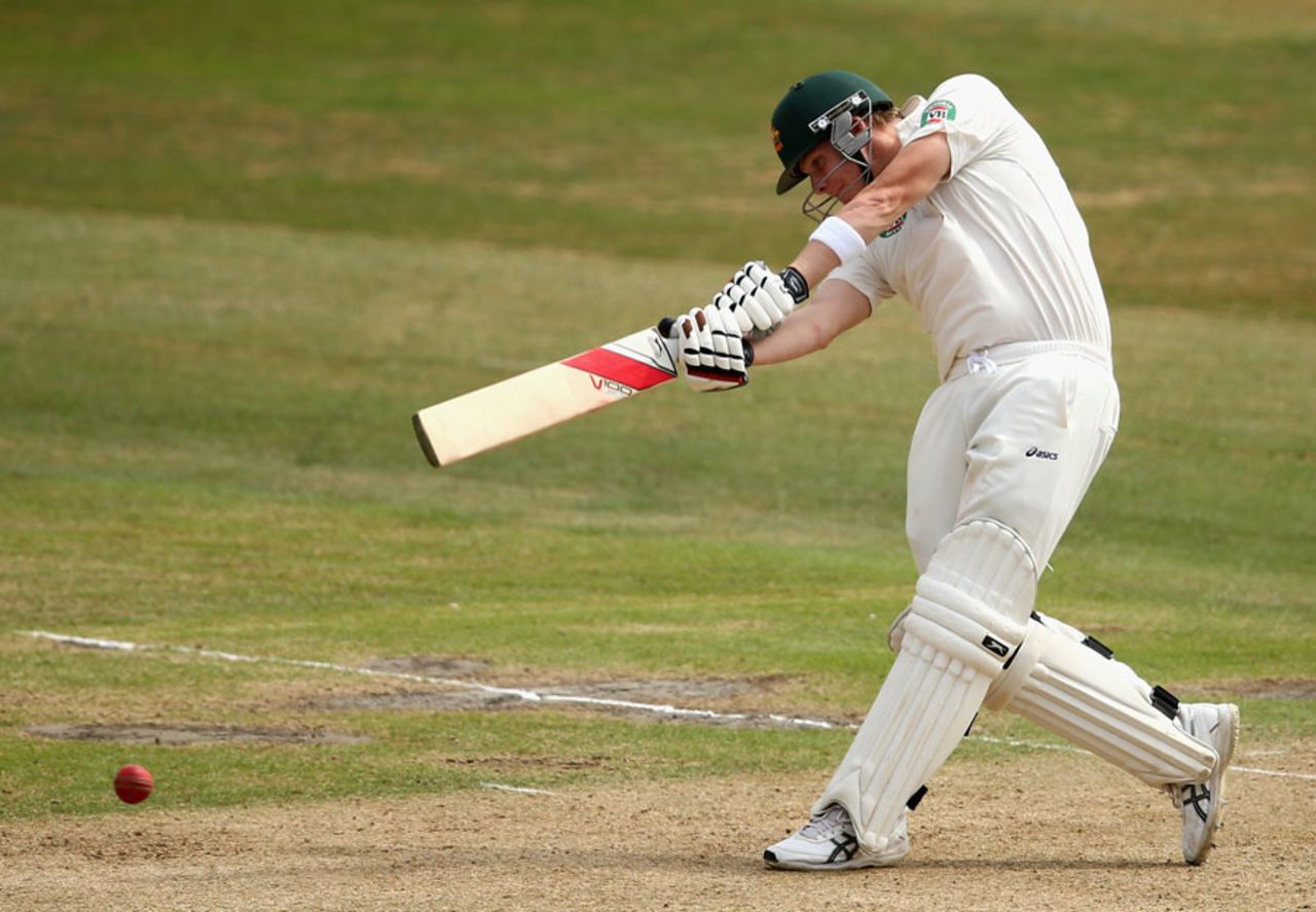 Steven Smith drives down the ground, Sussex v Australians, Tour match, Hove, 1st day, July 26, 2013