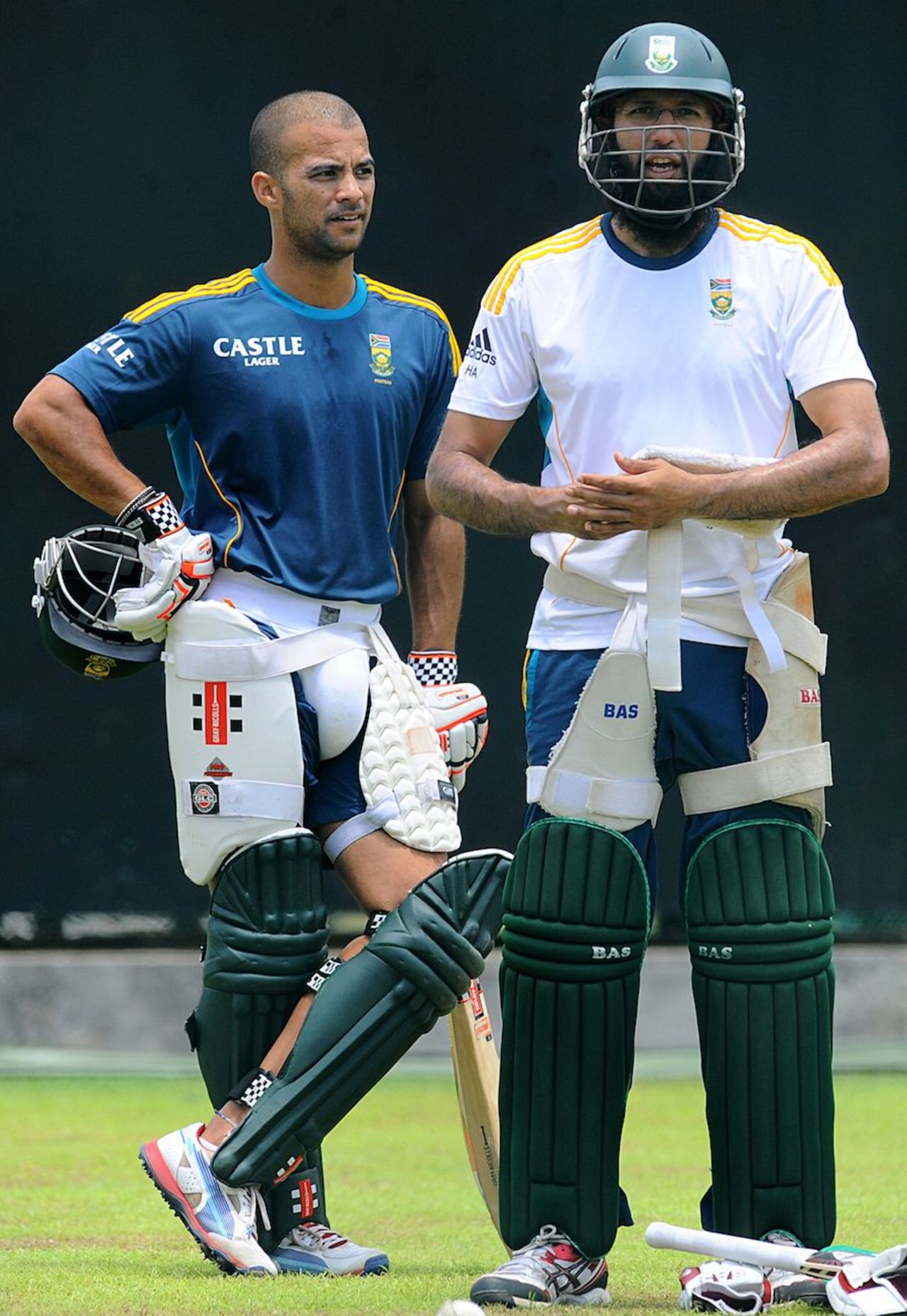 Hashim Amla and JP Duminy at practice, Pallekele, July 27, 2013