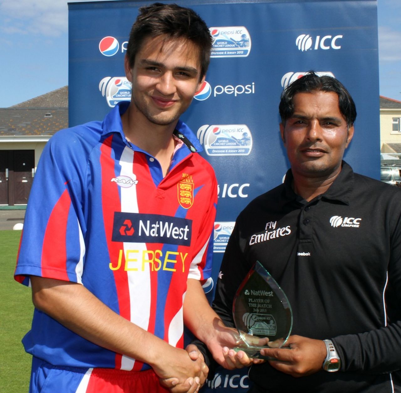 Ben Stevens was named Man of the Match for his all-round performance, Jersey v Nigeria, ICC World Cricket League Division Six, St Clement, July 24, 2013