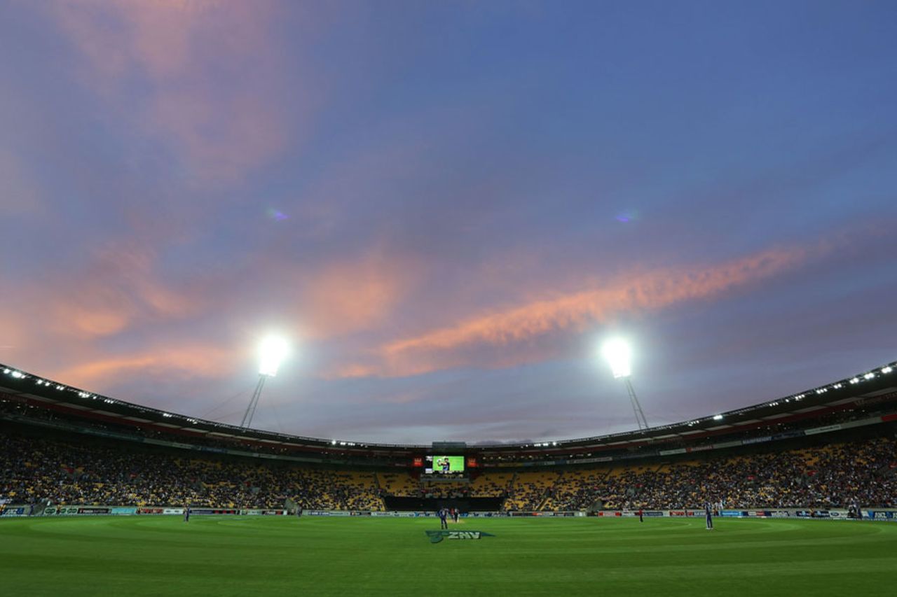 A general view of Westpac Stadium during the third Twenty20 International match between New Zealand and England at Westpac Stadium on February 15, 2013 in Wellington, New Zealand