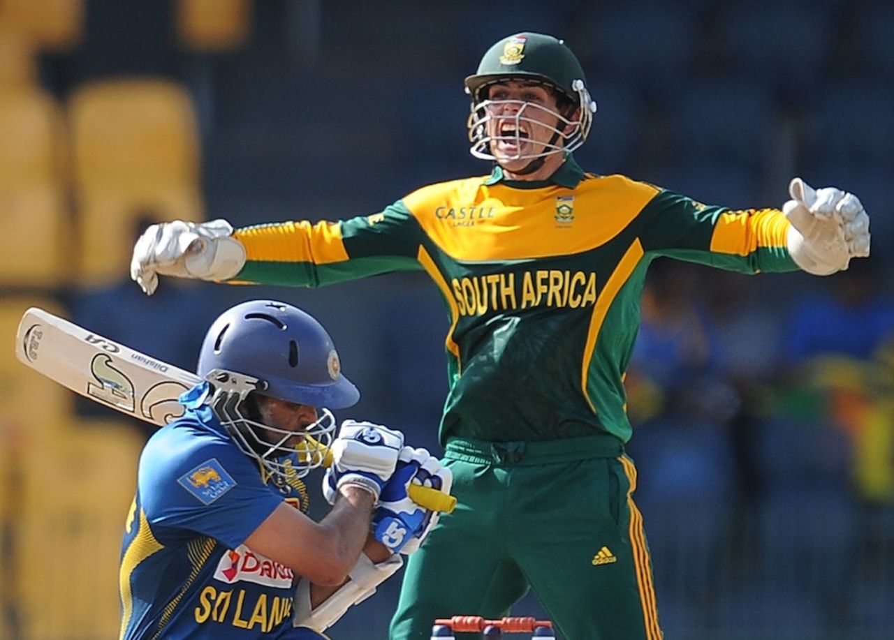 Quinton de Kock appeals unsuccessfully, Sri Lanka v South Africa, 5th ODI, Colombo, July 31, 2013