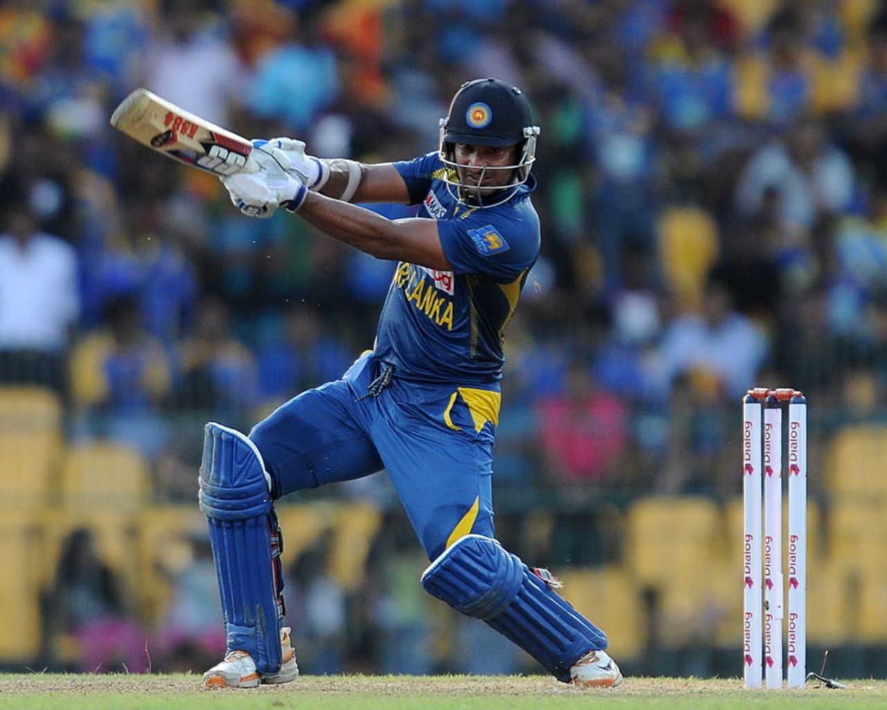 Kumar Sangakkara drives through the covers, Sri Lanka v South Africa, 5th ODI, Colombo, July 31, 2013