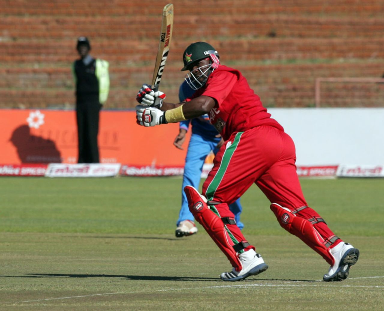 Hamilton Masakadza works one away behind square, Zimbabwe v India, 4th ODI, Bulawayo, August 1, 2013