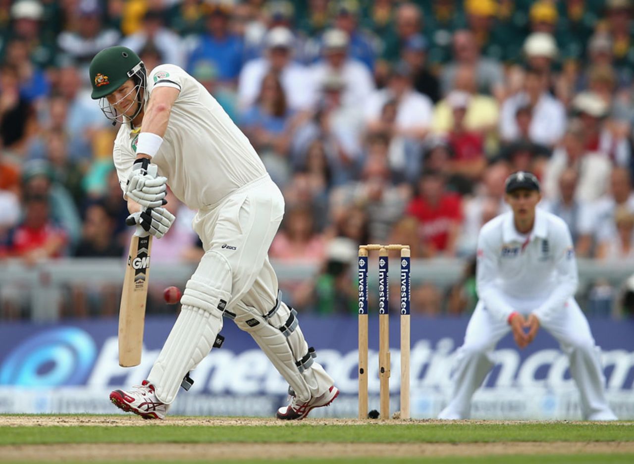 Shane Watson turns the ball off his pads, England v Australia, 3rd Investec Test, Old Trafford, 1st day, August 1, 2013