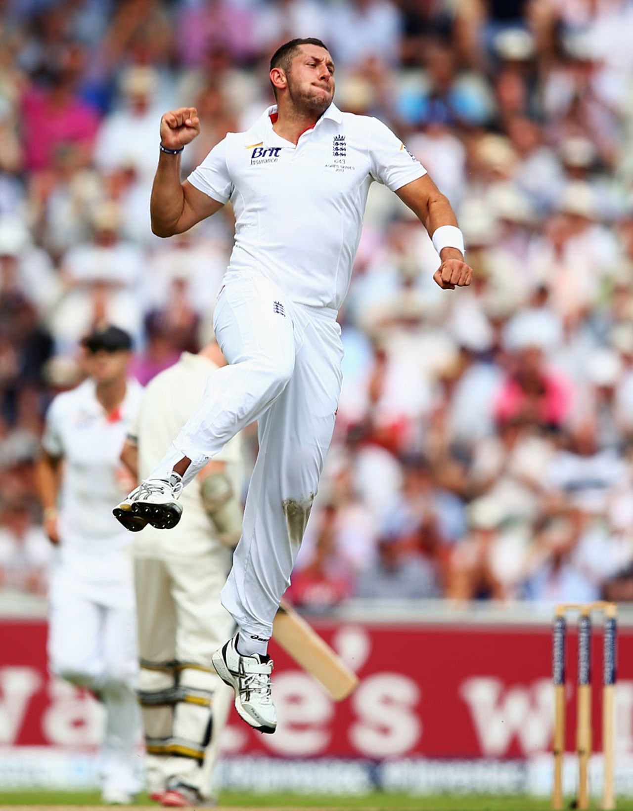 Tim Bresnan provided England with their first breakthrough, England v Australia, 3rd Investec Test, Old Trafford, 1st day, August 1, 2013