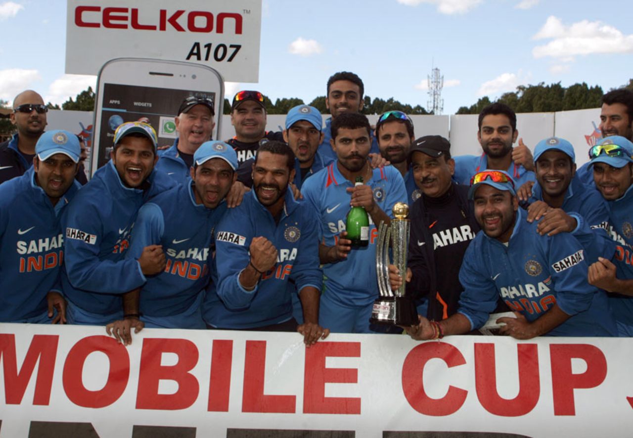 The victorious Indian team, Zimbabwe v India, 5th ODI, Bulawayo, August 3, 2013