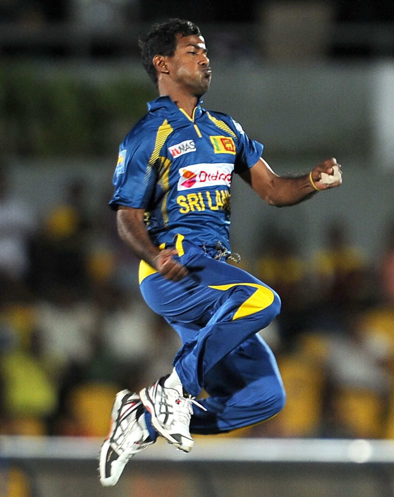 Nuwan Kulasekara is elated after picking up Henry Davids, Sri Lanka v South Africa, 2nd T20I, Hambantota, August 4, 2013