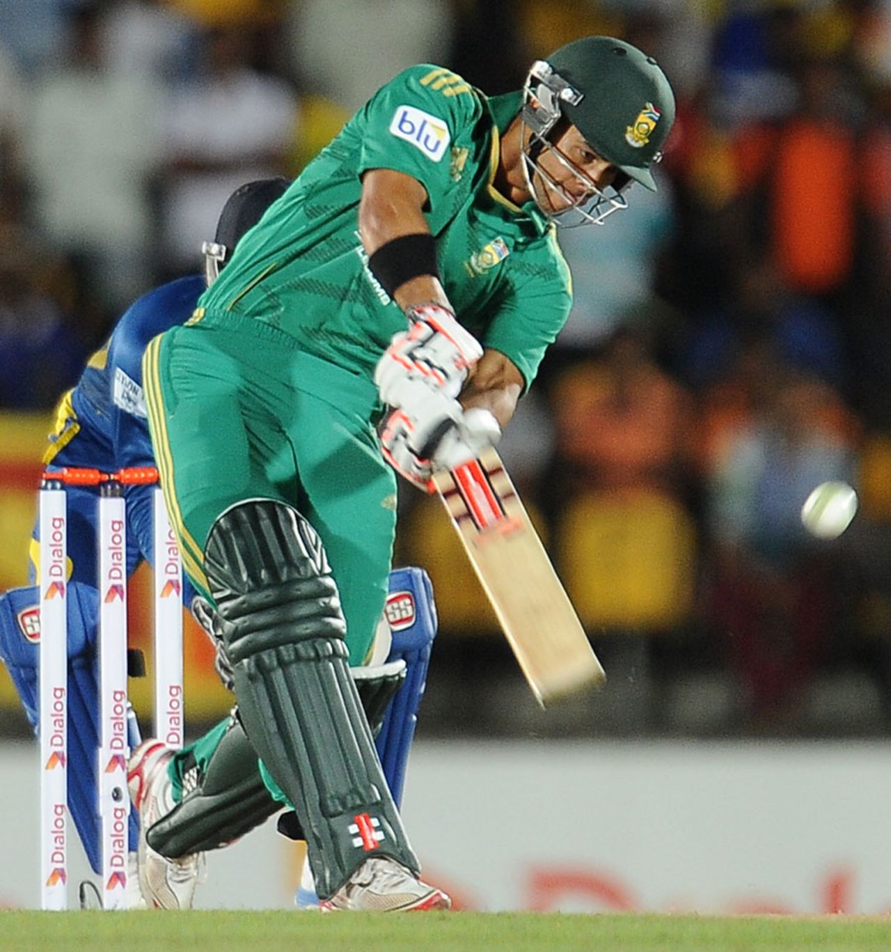 JP Duminy lofts the ball straight, Sri Lanka v South Africa, 2nd T20, Hambantota, August 4, 2013