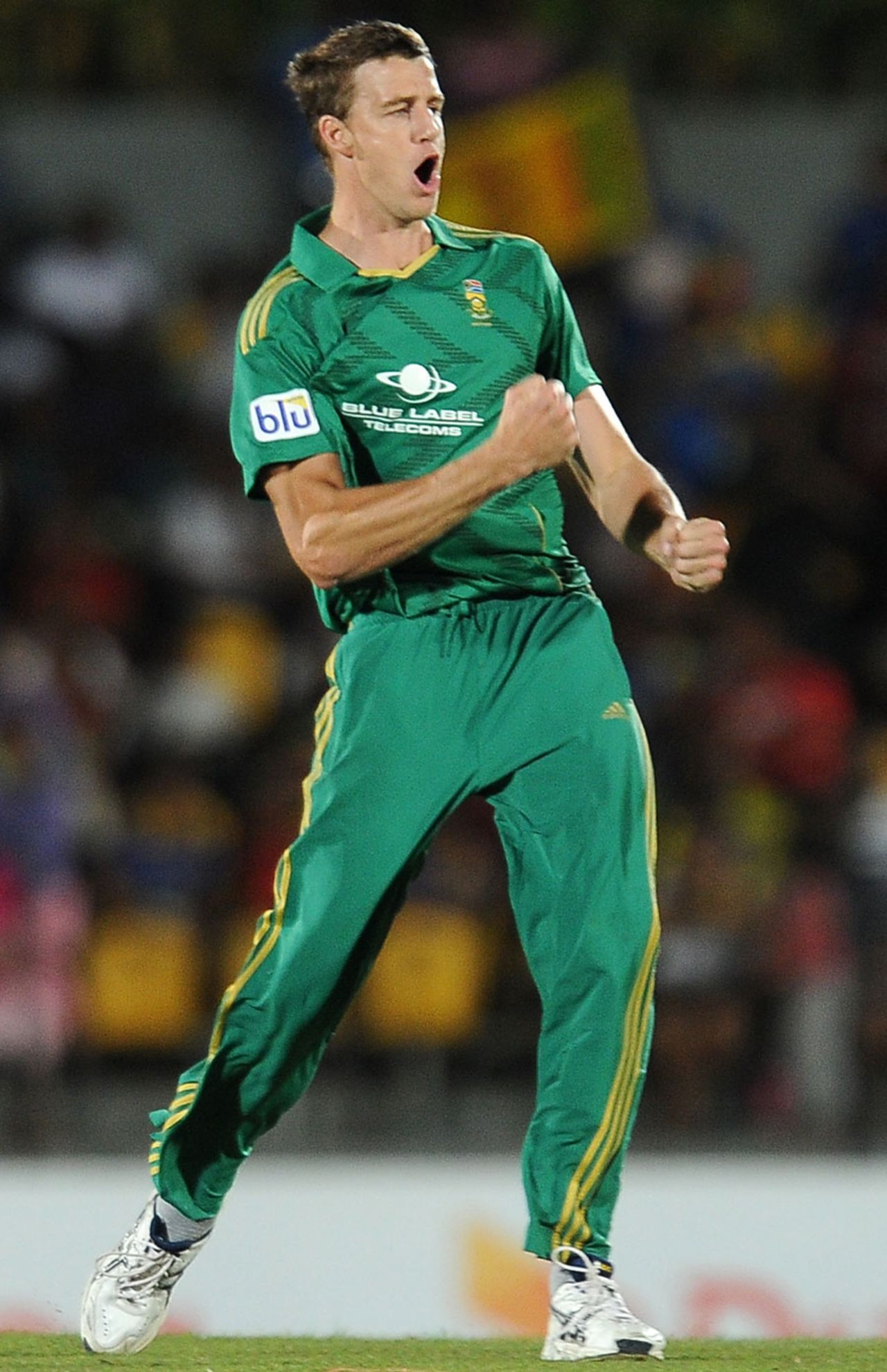 Morne Morkel punches the air after picking up a wicket, Sri Lanka v South Africa, 2nd T20I, Hambantota, August 4, 2013