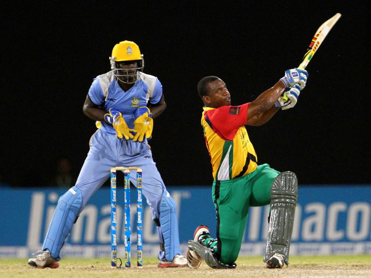 Christopher Barnwell scored quick runs for Guyana at the end, Guyana Amazon Warriors v St Lucia Zouks, Caribbean Premier League 2013, Providence, August 4, 2013

