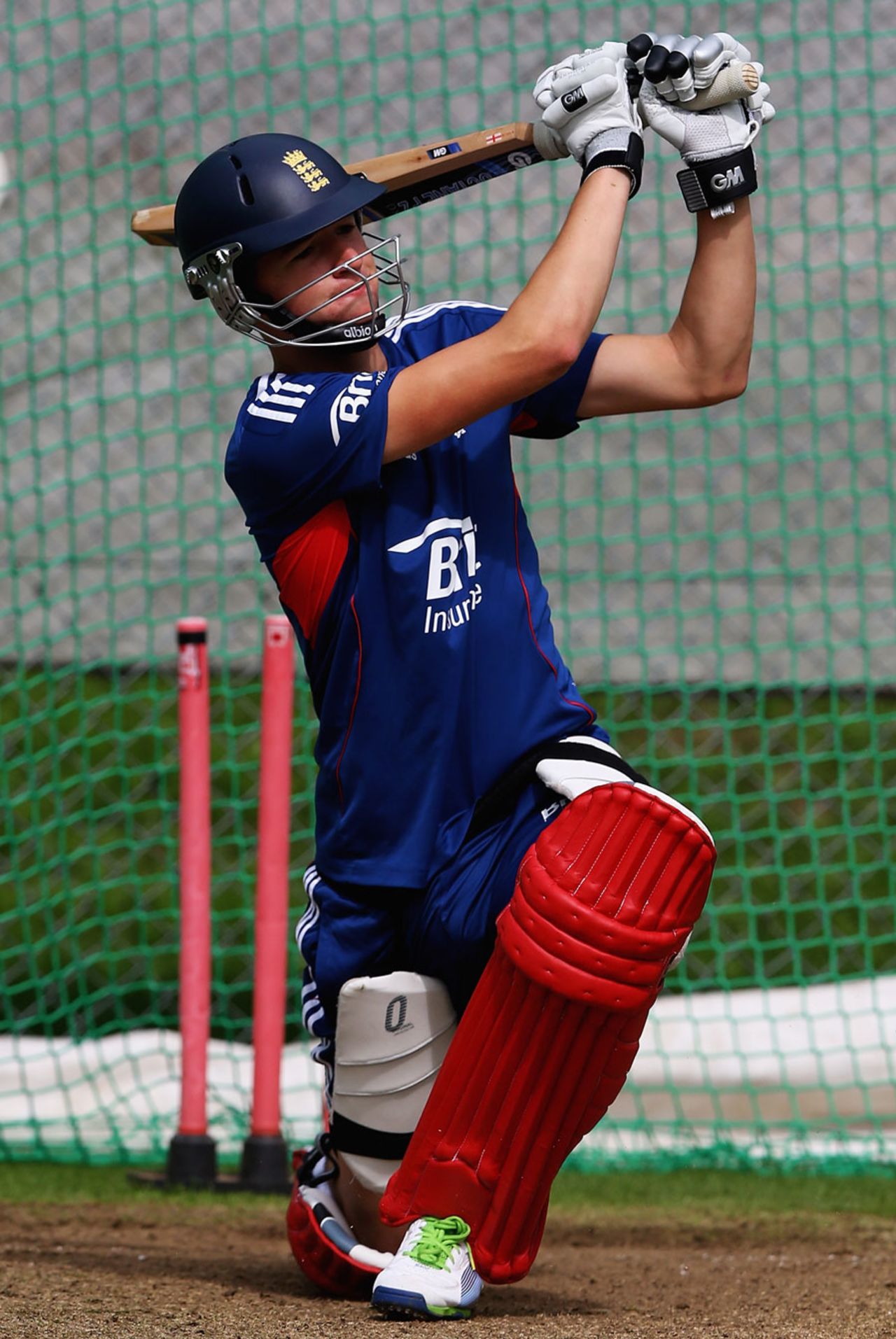 Matthew Fisher bats in the nets, National Cricket Performance Centre, Loughborough, August 5, 2013