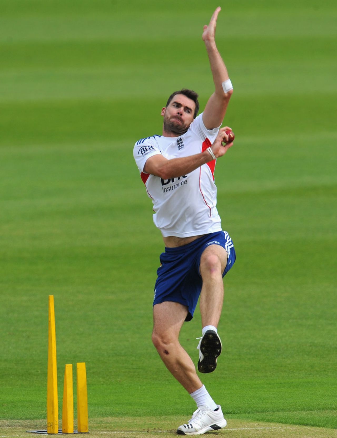 James Anderson in his bowling stride, Chester-le-Street, August 8, 2013