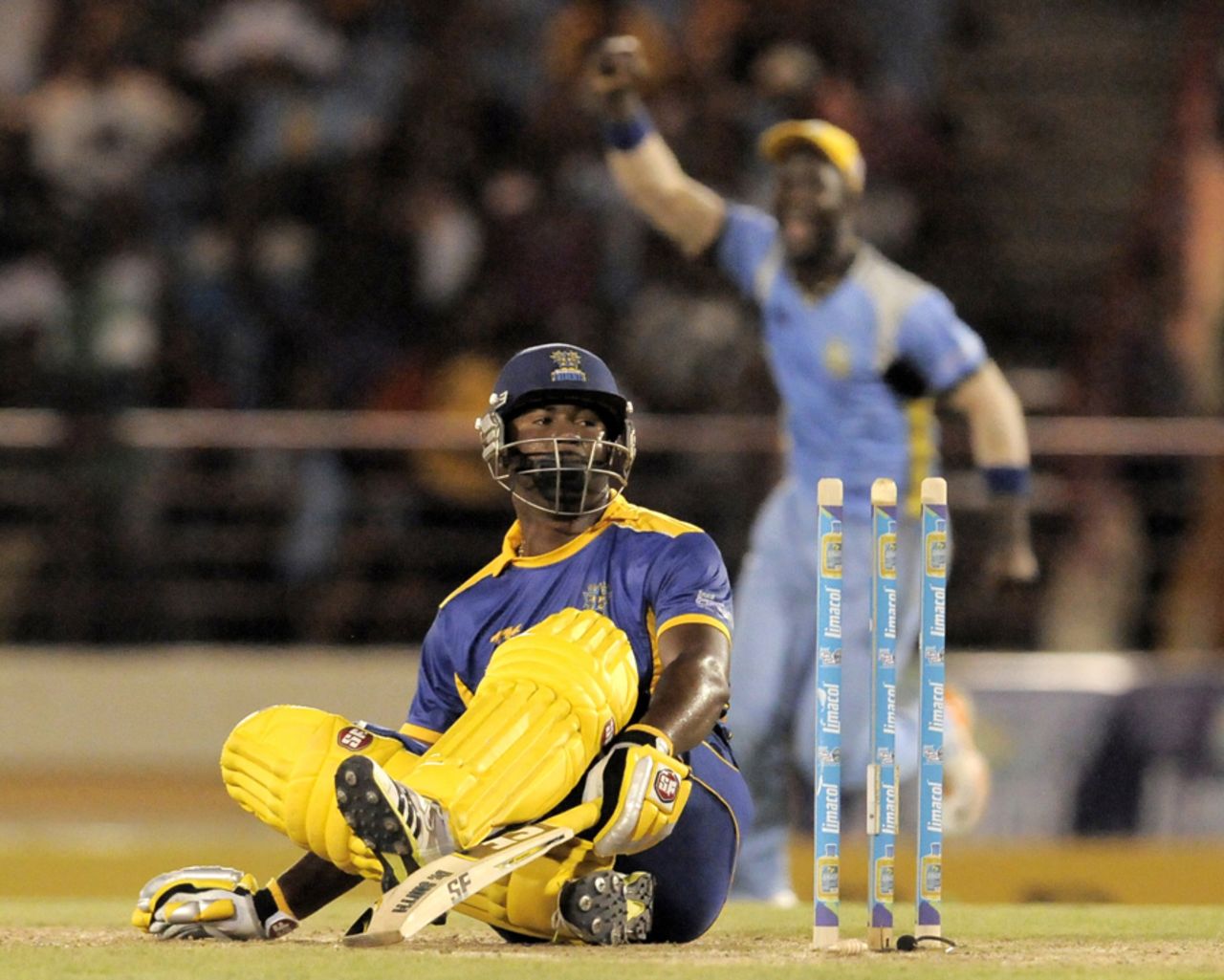Dwayne Smith was bowled for 48, St Lucia Zouks v Barbados Tridents, Caribbean Premier League, St Lucia, August 8, 2013