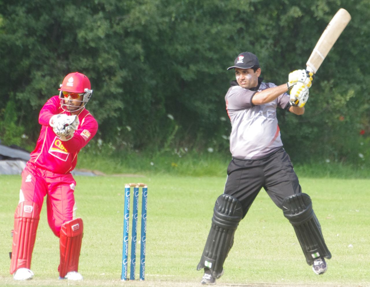 Shaiman Anwar on his way to 57, Canada v UAE, ICC World Cricket League Championship, King City, August 8, 2013