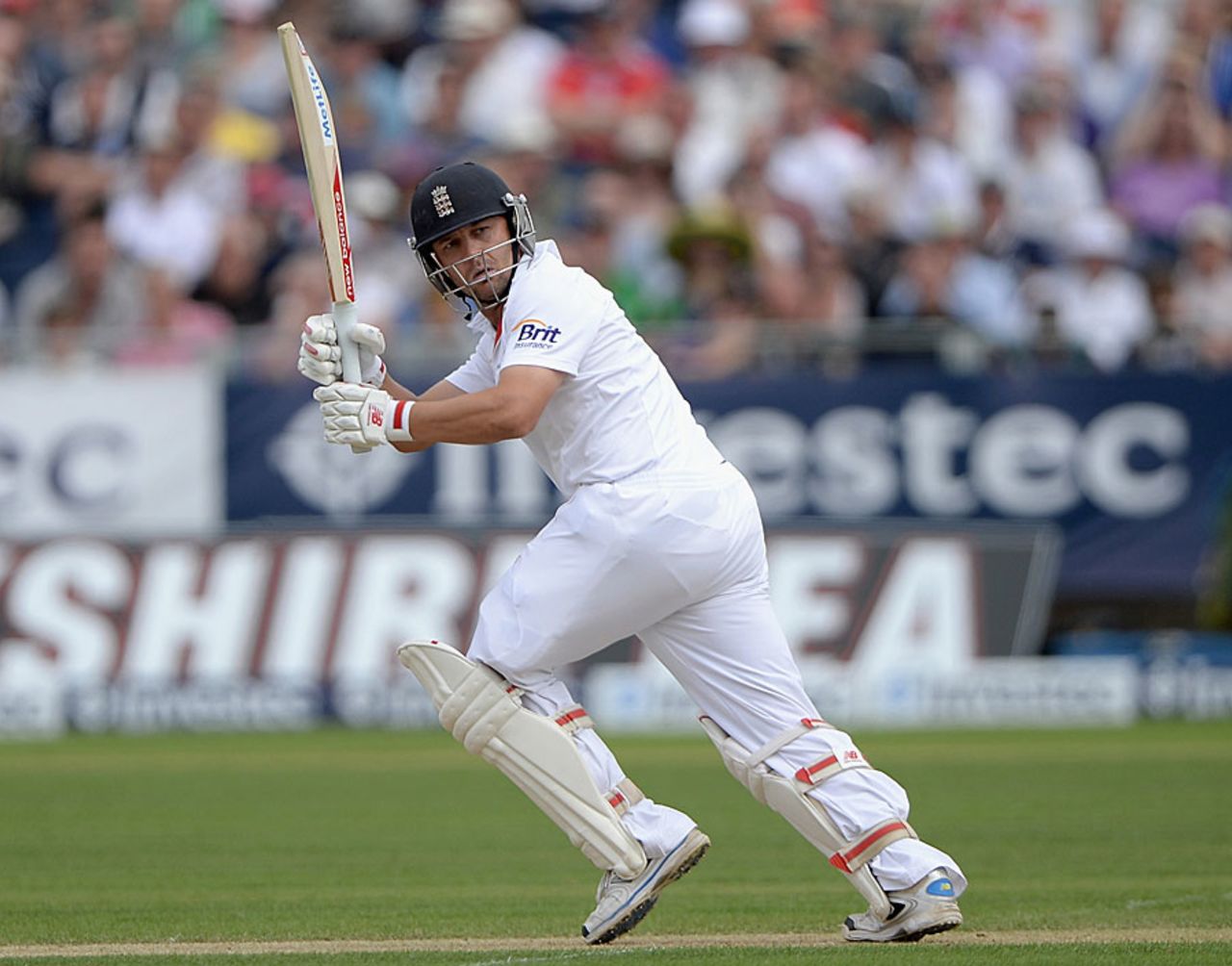 Jonathan Trott flicks one away, England v Australia, 4th Investec Ashes Test, Chester-le-Street, 1st day, August 9, 2013
