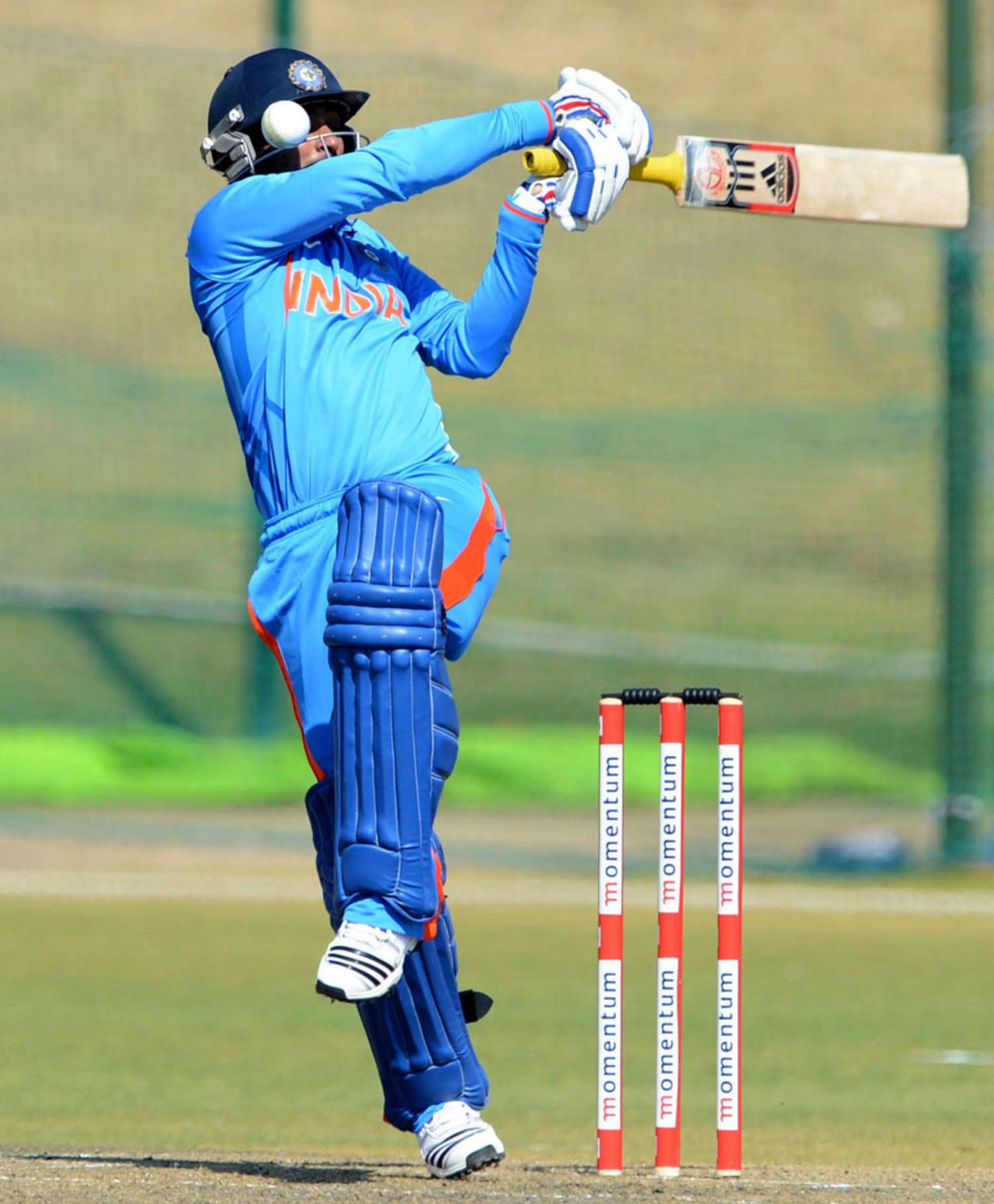 Ambati Rayudu is struck on his helmet, South Africa A v India A, tri-series, Pretoria, August 9, 2013