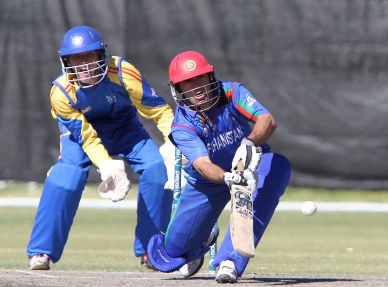 Karim Sadiq scored 50 runs off 78 balls, Namibia v Afghanistan, WCL Championship, Windhoek, August 9, 2013