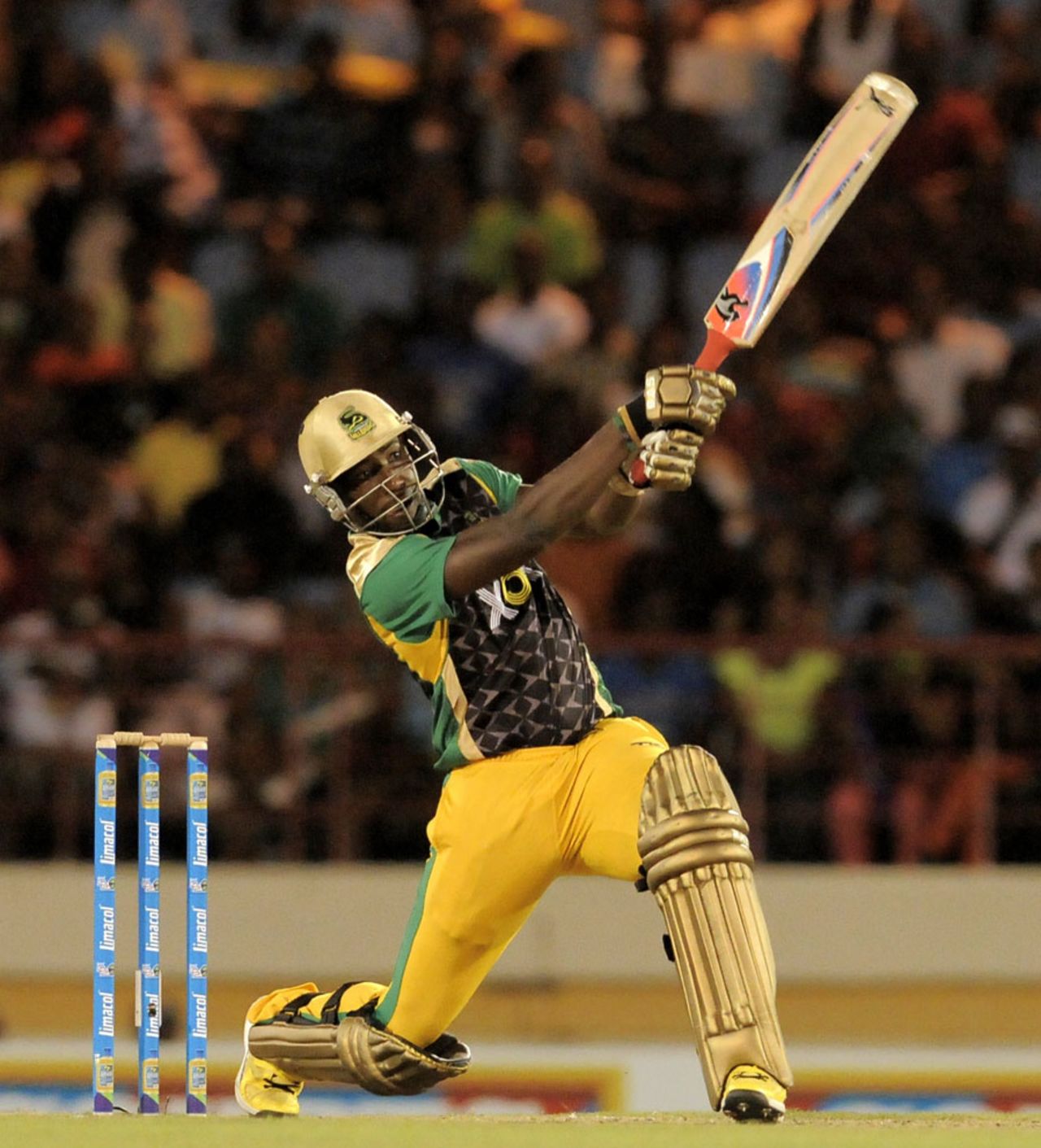 Andre Russell blasted 47 runs off 19 balls to take Jamaica to victory, St Lucia Zouks v Jamaica Tallawahs, Caribbean Premier League, Gros Islet, August 10, 2013