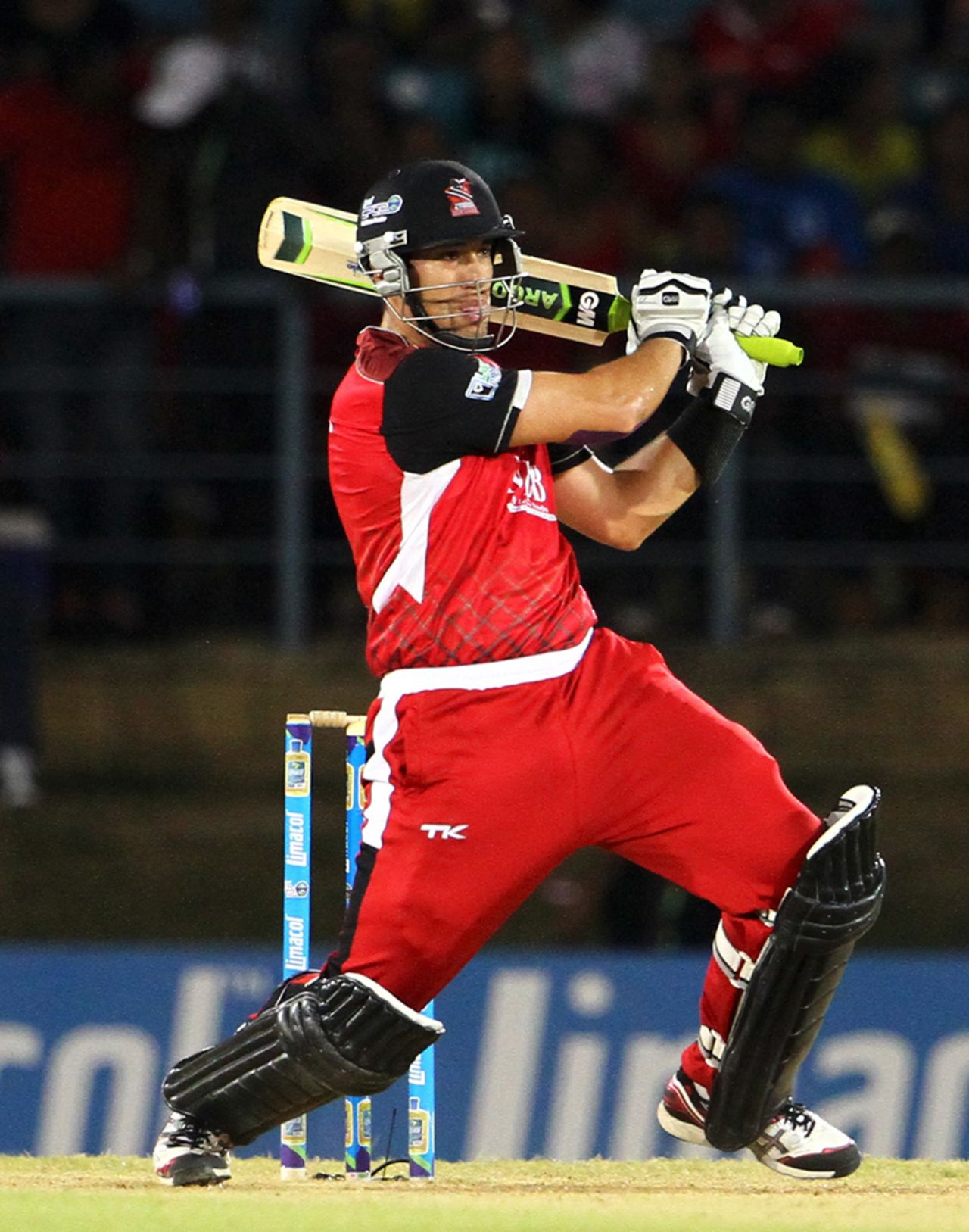 Ross Taylor swats one to midwicket during his cameo, Trinidad & Tobago Red Steel v Antigua Hawksbills, Caribbean Premier League, Port-of-Spain, August 11, 2013
