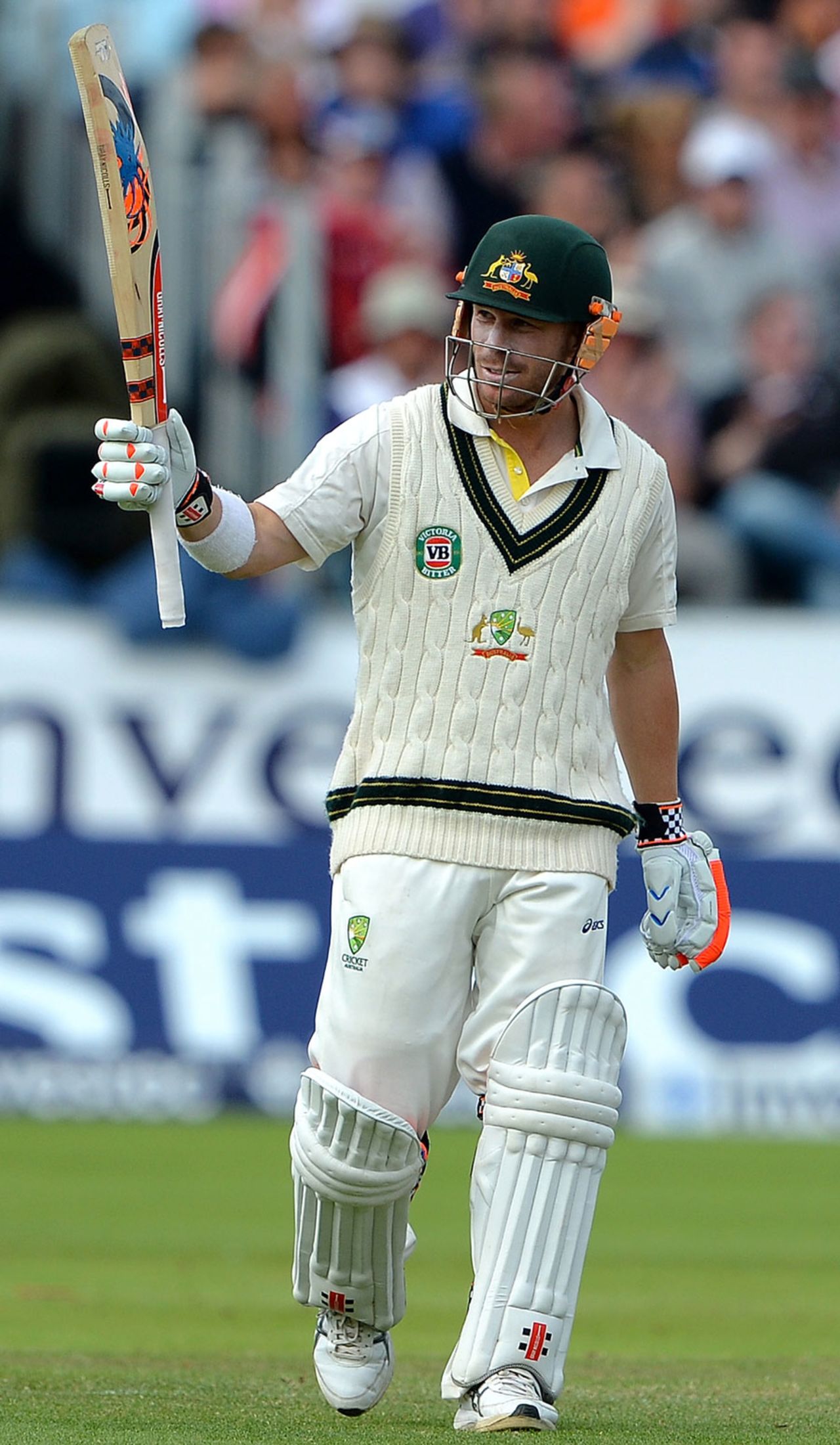 David Warner made his first half-century in Ashes cricket, England v Australia, 4th Investec Test, 4th day, Chester-le-Street, August 12, 2013