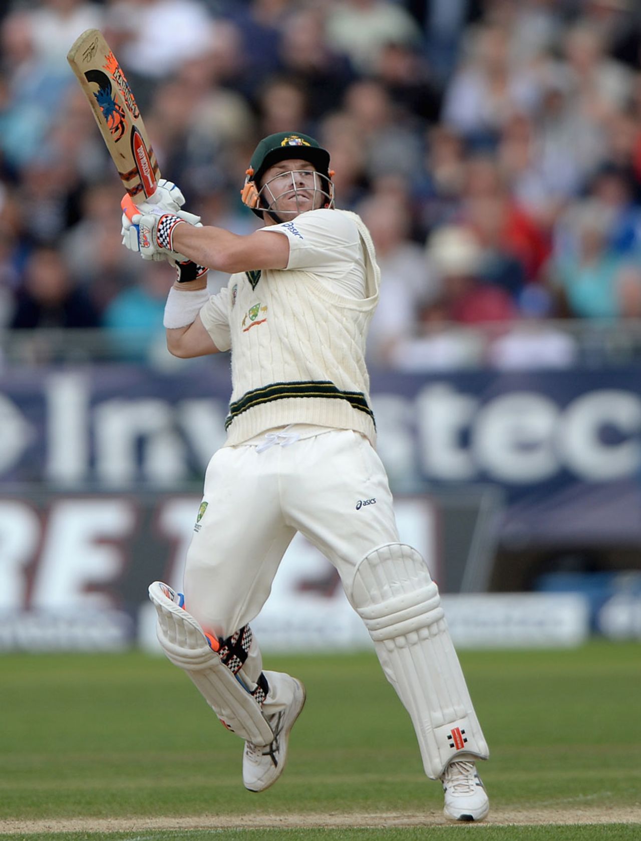 David Warner upper-cuts over the slips, England v Australia, 4th Investec Test, 4th day, Chester-le-Street, August 12, 2013