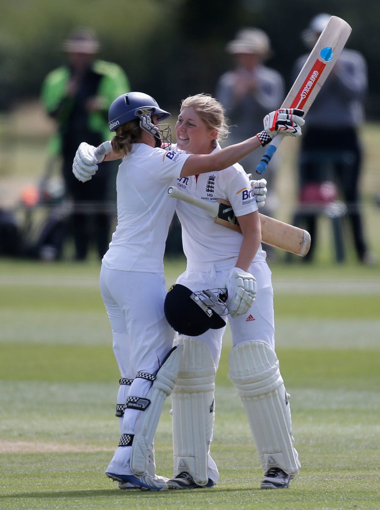 Heather Knight and Laura Marsh put up a century stand for the seventh wicket, England Women v Australia Women, Only Test, 3rd day, Wormsley, August 13, 2013