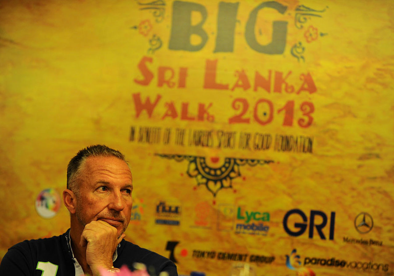 Ian Botham at the launch of a Beefy's Big Walk charity event in Colombo, August 15, 2013