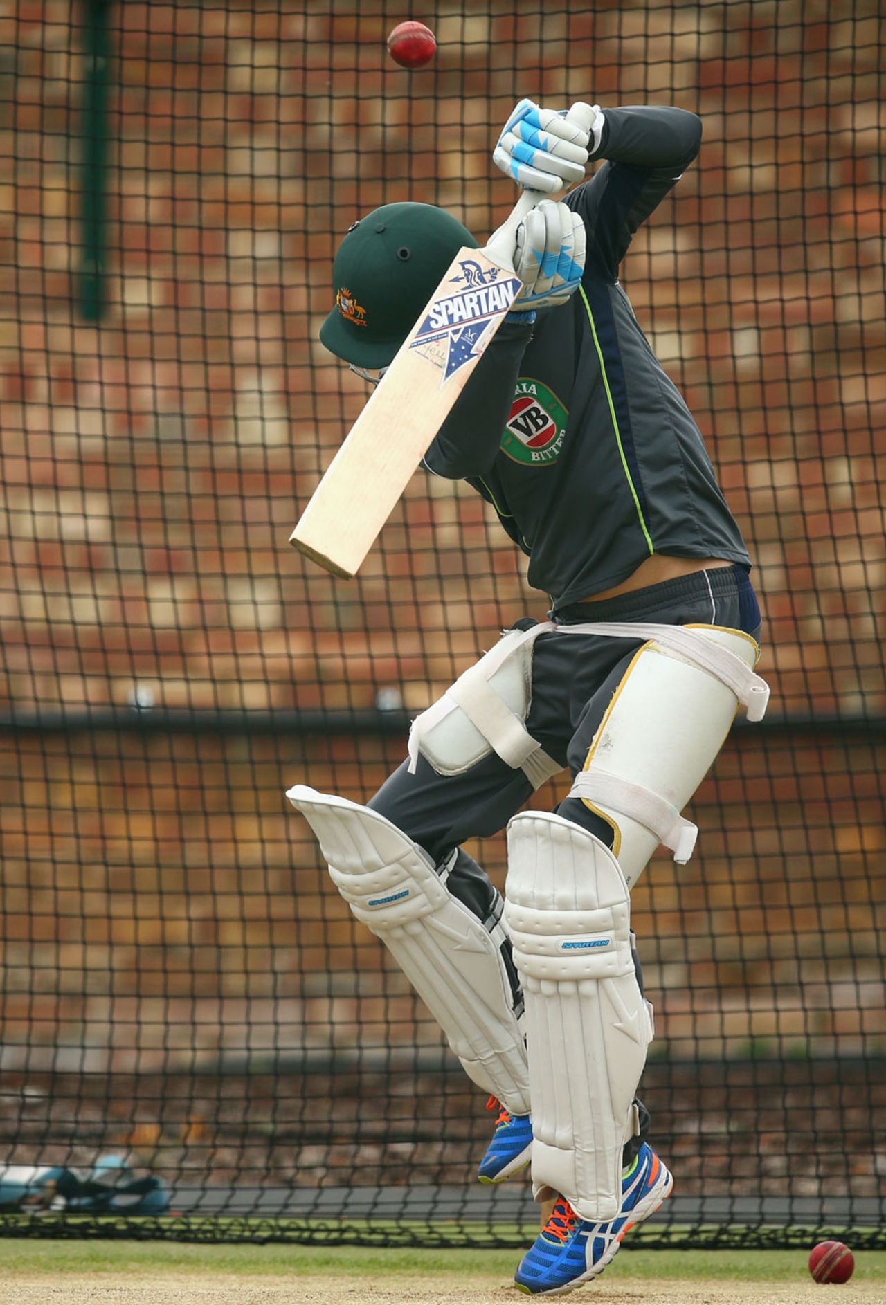 Michael Clarke takes evasive action in the nets, County Ground, Northampton, August 15, 2013