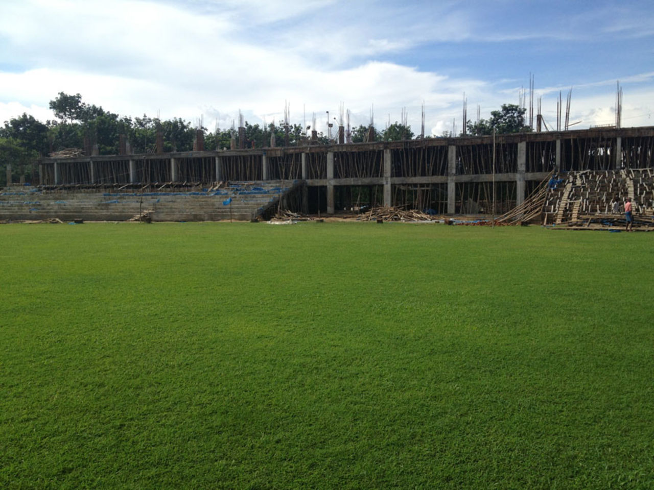 The under-construction grandstand at Sylhet Stadium, Sylhet, August 16, 2013