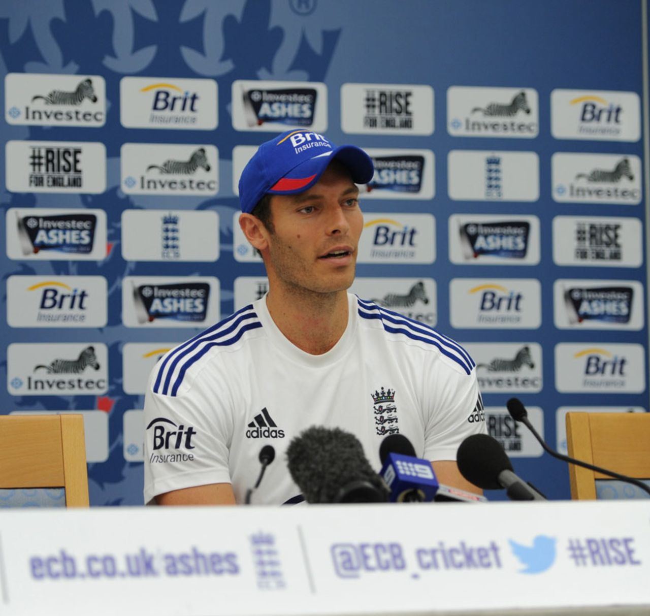 Chris Tremlett at a press conference, London, August 19, 2013
