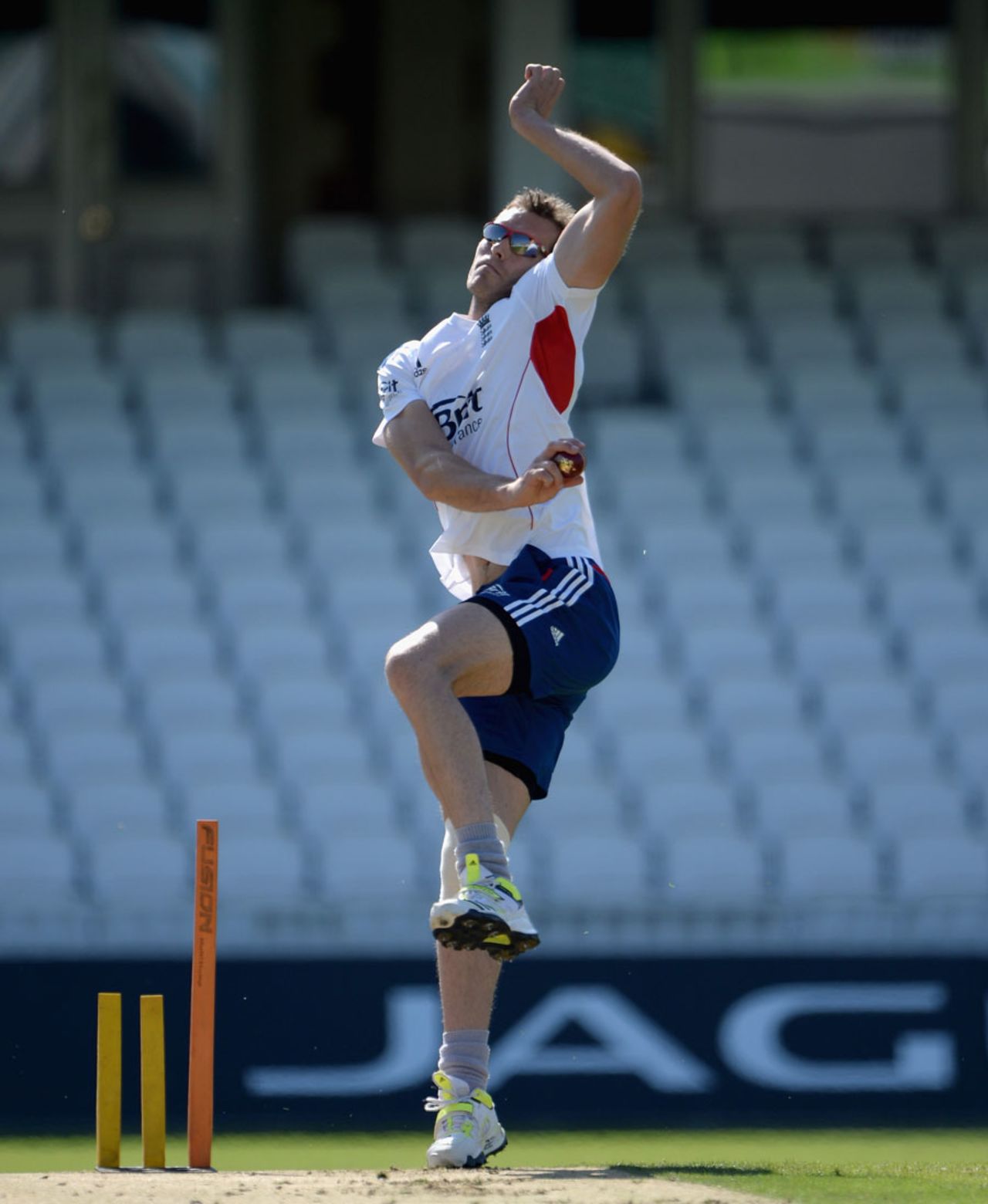 Chris Tremlett bowls during England net practice, England v Australia, 5th Investec Test, The Oval, August 20, 2013