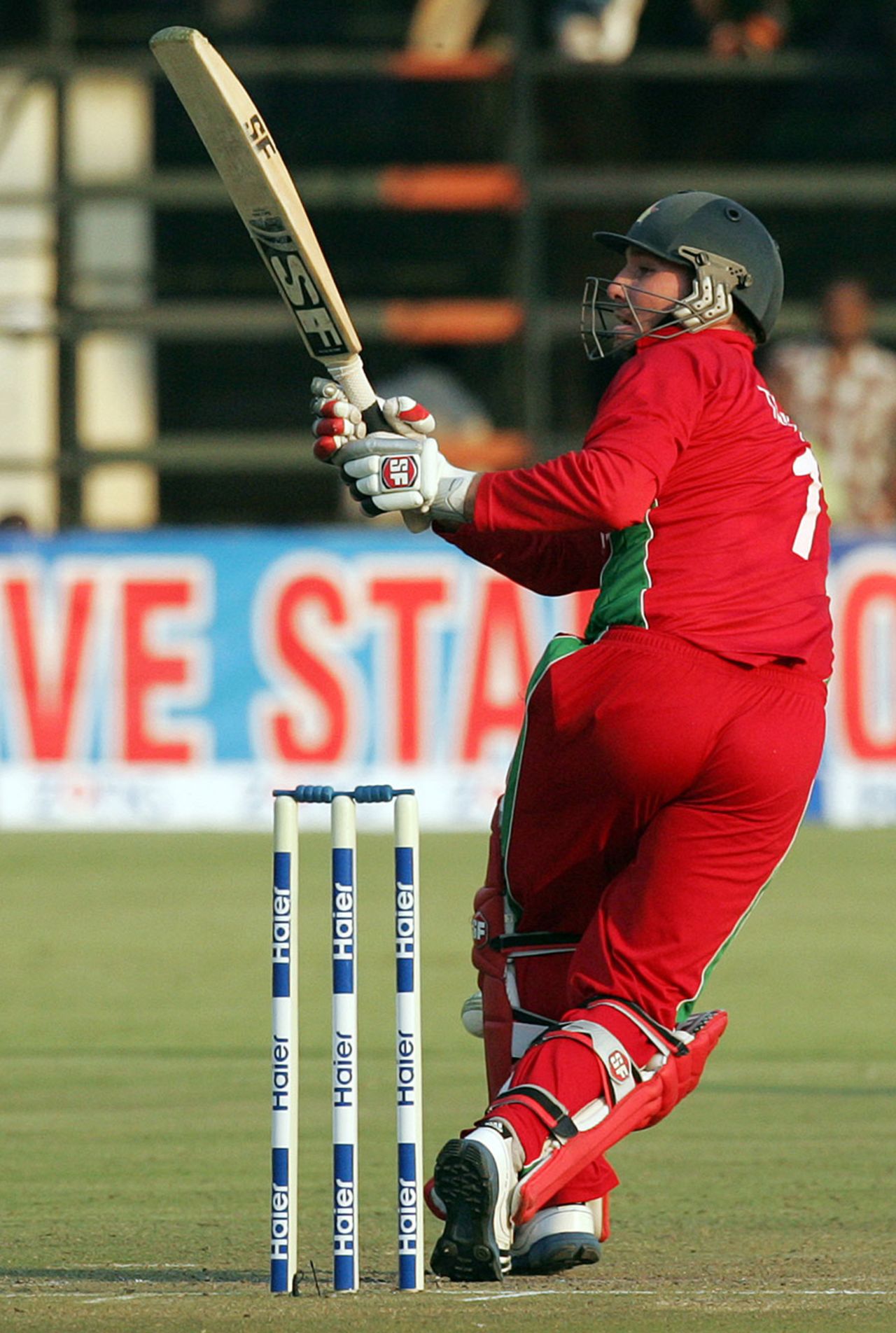 Brendan Taylor works one away to fine leg, Zimbabwe v Pakistan, 1st T20, Harare, August 23, 2013