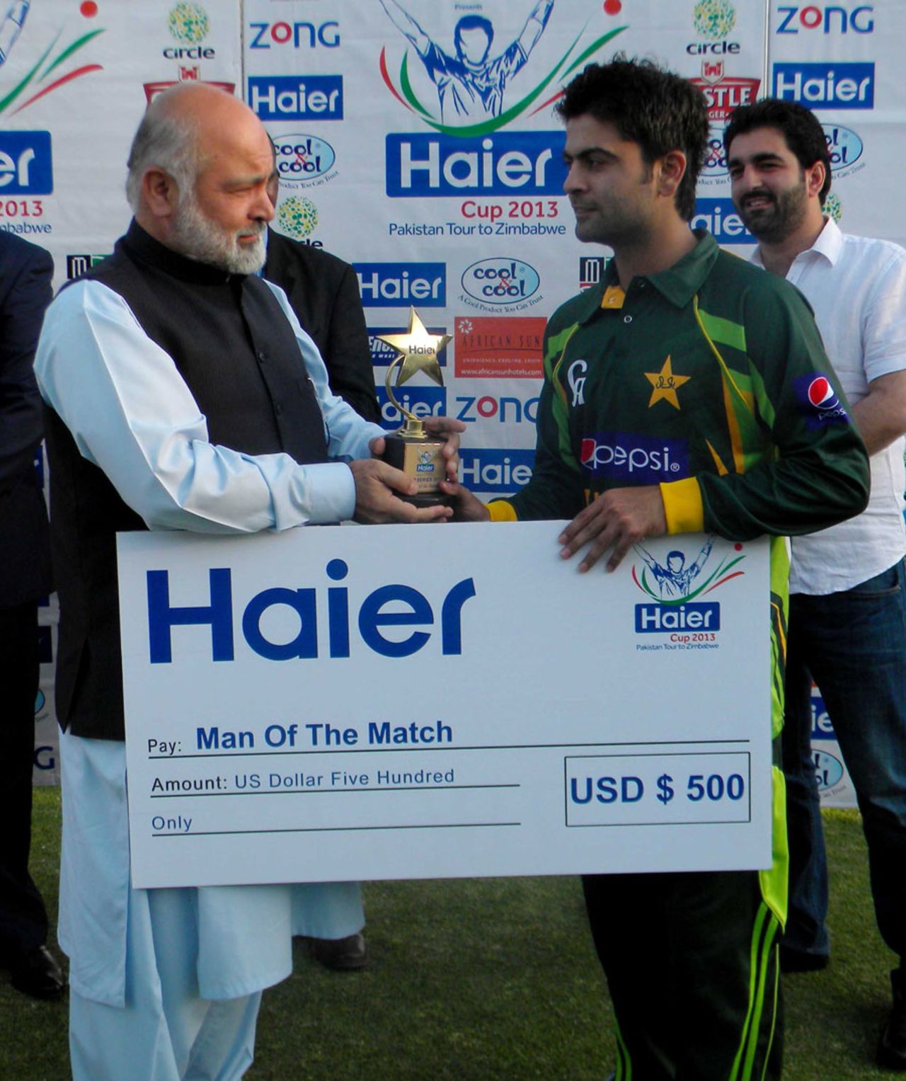 Ahmed Shehzad was named Man of the Match and Man of the Series, Zimbabwe v Pakistan, 2nd T20I, Harare, August 24, 2013