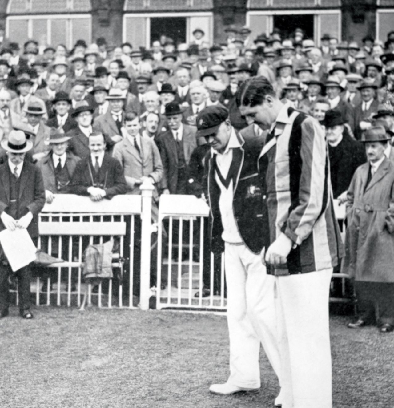 Bill Woodfull and Percy Chapman at the toss, England v Australia, 4th Test, Old Trafford, 1st day, July 25, 1930