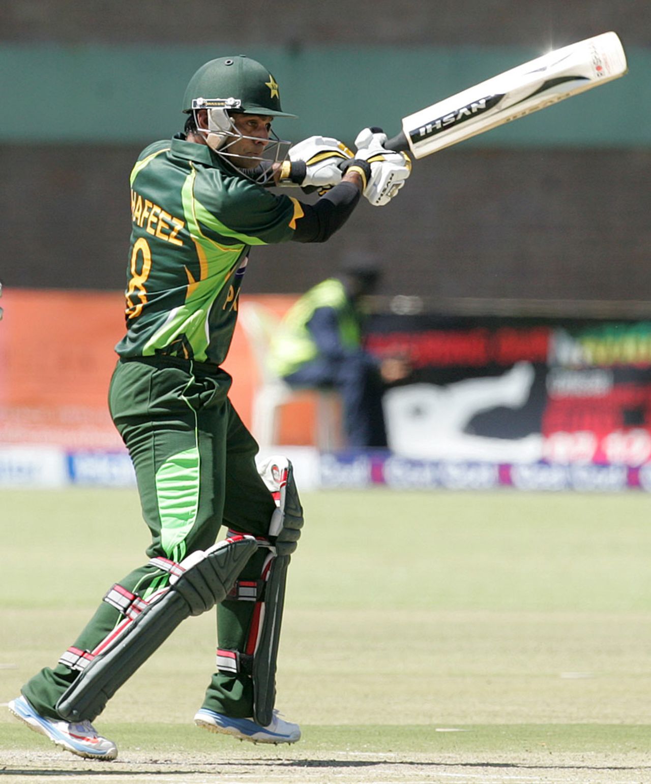 Mohammad Hafeez cuts during his 70, Zimbabwe v Pakistan, 1st ODI, Harare, August 27, 2013