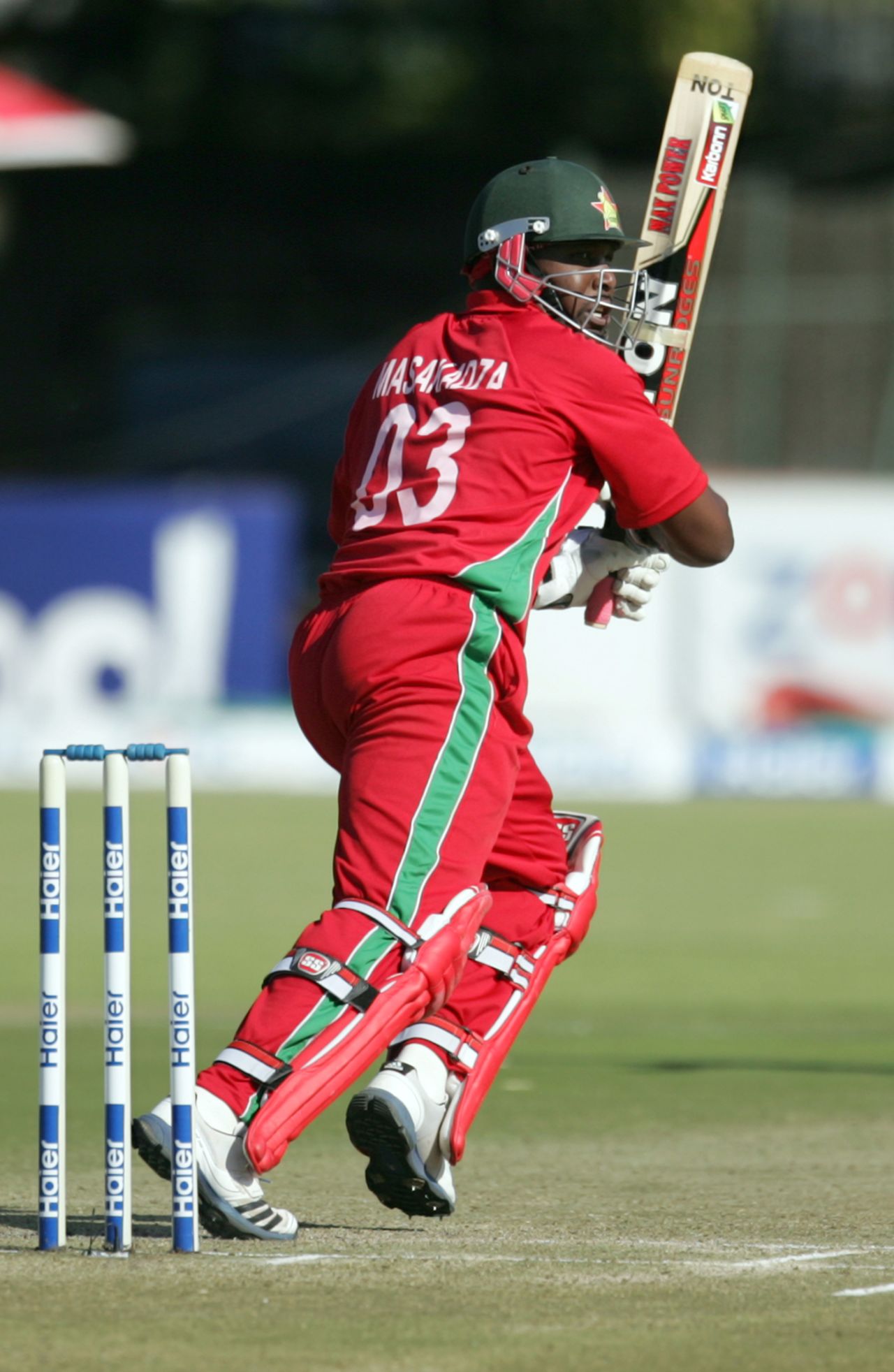 Hamilton Masakadza works one away on the off side, Zimbabwe v Pakistan, 1st ODI, Harare, August 27, 2013