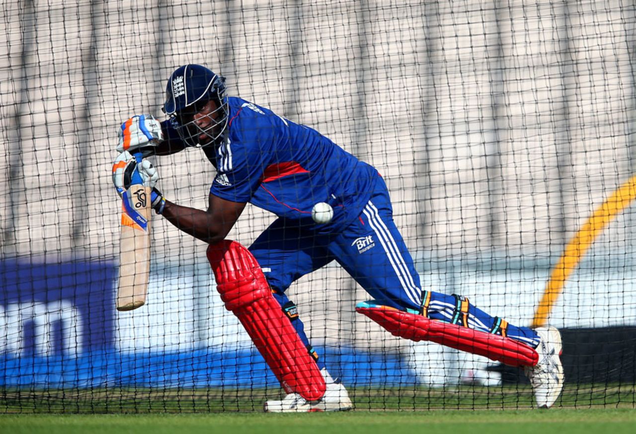 Michael Carberry batting in the nets ahead of a potential international comeback, Ageas Bowl, August, 28, 2013