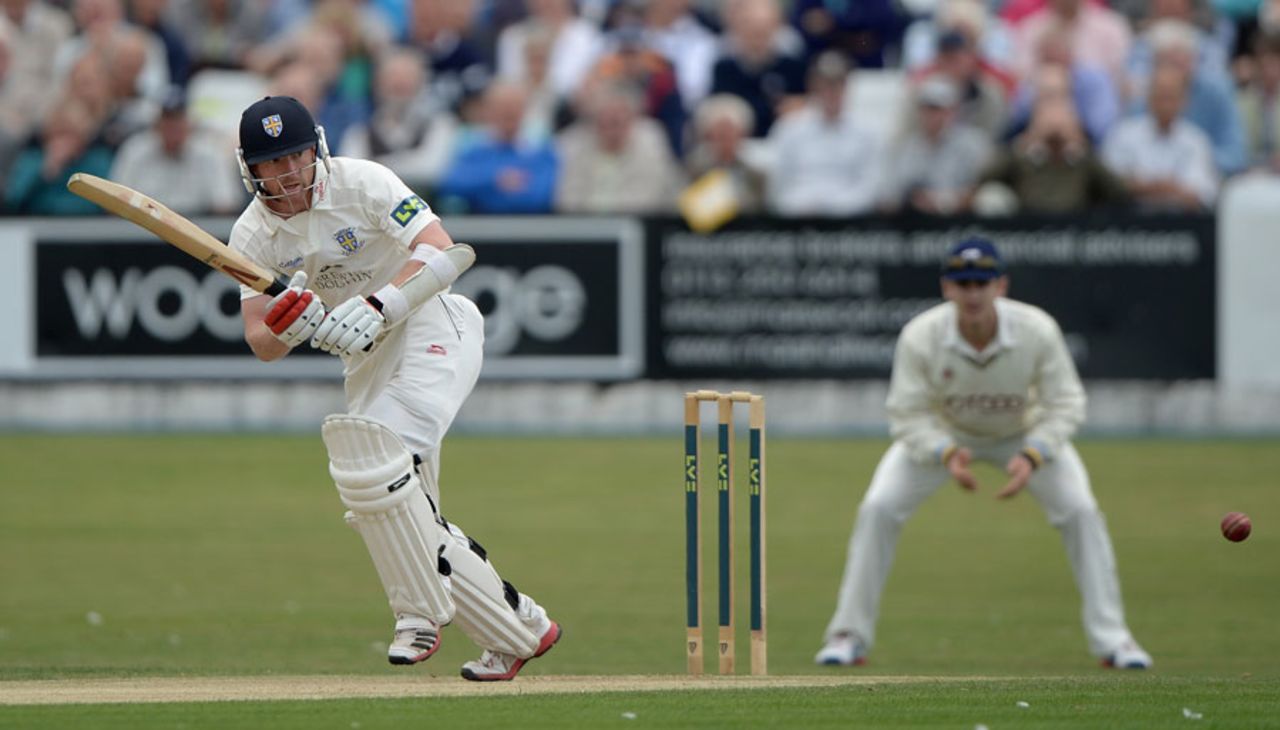 Paul Collingwood clips to leg during his innings of 81, Yorkshire v Durham, County Championship, Division One, Scarborough, 2nd day, August 29, 2013