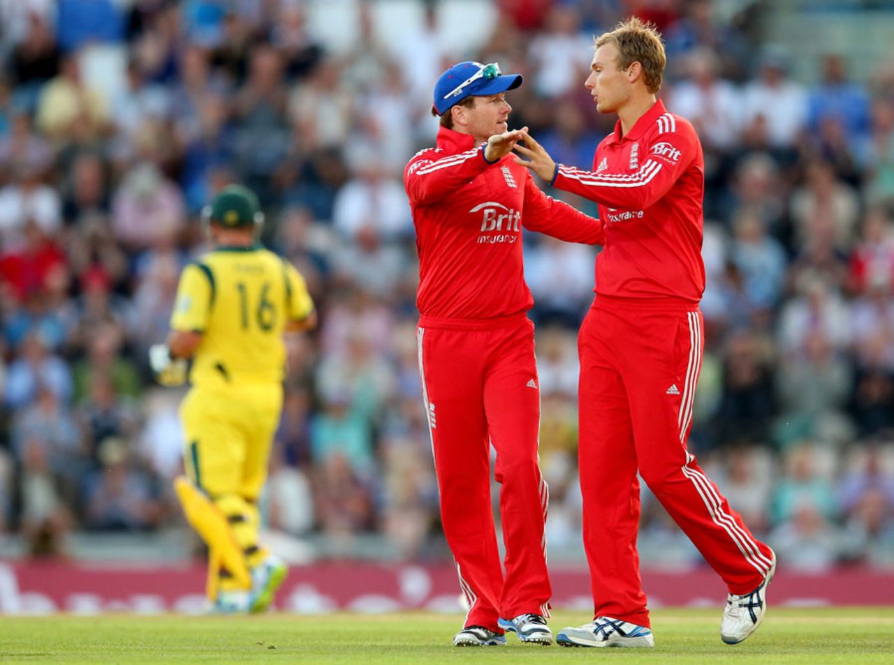 Danny Briggs claimed the wicket of Shaun Marsh, England v Australia, 1st T20, Ageas Bowl, August 29, 2013