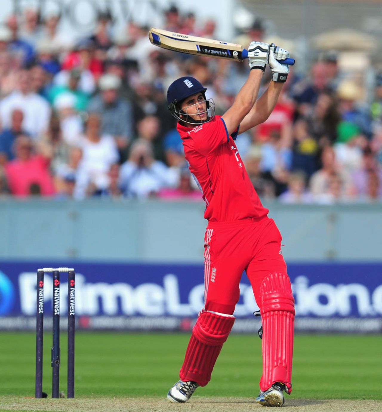 Alex Hales hits down the ground, England v Australia, 2nd T20, Chester-le-Street, August 31, 2013